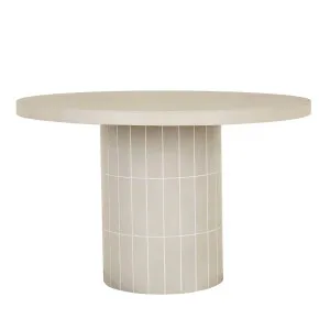 Seville Tile Round Dining Table - Pearl White - Matt Pearl White by null, a Tables for sale on Style Sourcebook