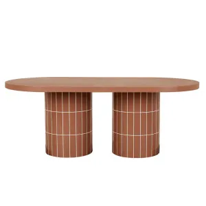 Seville Tile Oval Dining Table - Burnt Sienna Tile - Burnt Sienna by null, a Tables for sale on Style Sourcebook