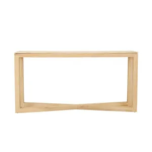 Eyre Console Table - Natural Travertine - Wirebrushed Oak by null, a Console Table for sale on Style Sourcebook