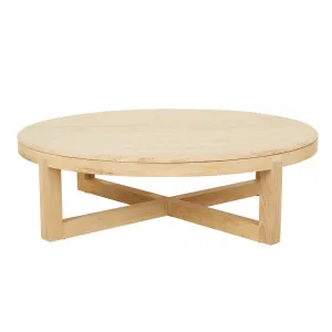 Eyre Coffee Table - Natural Travertine - Wirebrushed Oak by null, a Coffee Table for sale on Style Sourcebook
