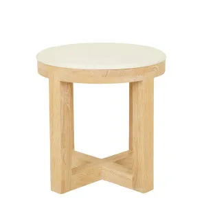 Eyre Side Table - White Marble - Wirebrushed Oak by null, a Side Table for sale on Style Sourcebook