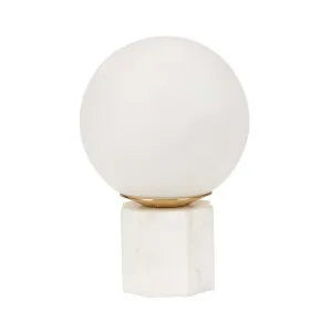Easton Globe Table Lamp - White Marble by null, a Table & Bedside Lamps for sale on Style Sourcebook