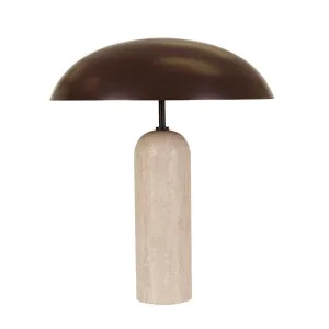Easton Ellipse Table Lamp - Burgundy - Travertine by null, a Table & Bedside Lamps for sale on Style Sourcebook