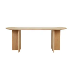 Anton Marble Dining Table - Satin Oak - Natural Travertine by null, a Dining Tables for sale on Style Sourcebook