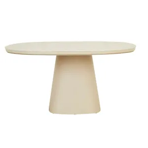 Valencia Curve Dining Table - Faux White Travertine - Beige by null, a Tables for sale on Style Sourcebook