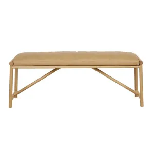 Tolv Osaka Bench Seat - Camel Leather - Light Oak by null, a Benches for sale on Style Sourcebook
