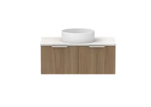 Mosman Vanity With Basin 900mm 2 Draw, Prime Oak & Grey Travertine | Made From MDF In Timber Look By Raymor by Raymor, a Vanities for sale on Style Sourcebook
