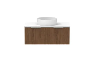 Mosman Vanity With Basin 900mm 2 Draw, Florentine Walnut & Alabaster | Made From MDF In Timber Look By Raymor by Raymor, a Vanities for sale on Style Sourcebook