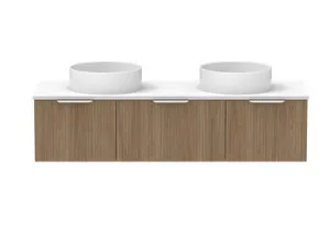 Mosman Vanity With Double Basin 1500mm 3 Draw, Prime Oak & Alabaster | Made From MDF In Timber Look By Raymor by Raymor, a Vanities for sale on Style Sourcebook
