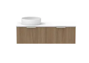 Mosman Vanity With Left Hand Basin 1200mm 2 Draw, Prime Oak & Alabaster | Made From MDF In Timber Look By Raymor by Raymor, a Vanities for sale on Style Sourcebook
