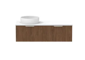Mosman Vanity With Left Hand Basin 1200mm 2 Draw, Florentine Walnut & Alabaster | Made From MDF In Timber Look By Raymor by Raymor, a Vanities for sale on Style Sourcebook