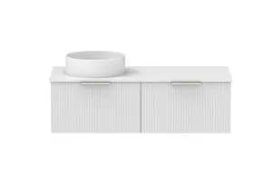 Mosman Vanity With Left Hand Basin 1200mm 2 Draw, Ultra White Matte & Bright White | Made From MDF In Matte White By Raymor by Raymor, a Vanities for sale on Style Sourcebook