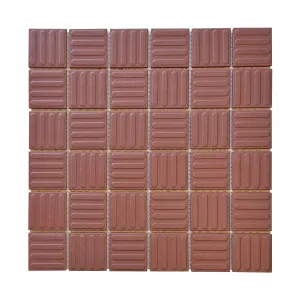 Regency Red Contour Embossed Textured Mosaic Tile by null, a Outdoor Tiles & Pavers for sale on Style Sourcebook