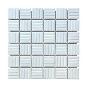 Regency White Contour Embossed Textured Mosaic Tile by null, a Outdoor Tiles & Pavers for sale on Style Sourcebook