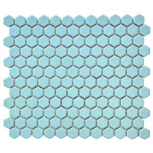 Regency Duck Egg Hexagon Textured Mosaic Tile by null, a Outdoor Tiles & Pavers for sale on Style Sourcebook