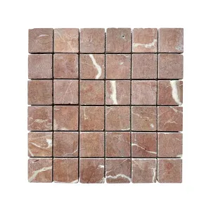 Bedrock Rosso Square Marble Natural Product Tumbled Mosaic by null, a Mosaic Tiles for sale on Style Sourcebook