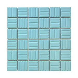 Regency Duck Egg Contour Embossed Textured Mosaic Tile by null, a Outdoor Tiles & Pavers for sale on Style Sourcebook