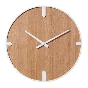 Edison Wall Clock White Natural - 45cm x 5cm by null, a Clocks for sale on Style Sourcebook