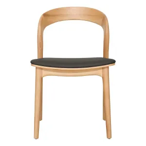 Inca Dining Chair in PU Black / Ash Natural by OZ Design, a Dining Chairs for sale on Style Sourcebook