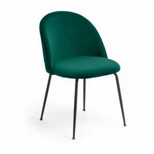 Ivonne chair velvet dark green and black metal by null, a Dining Chairs for sale on Style Sourcebook