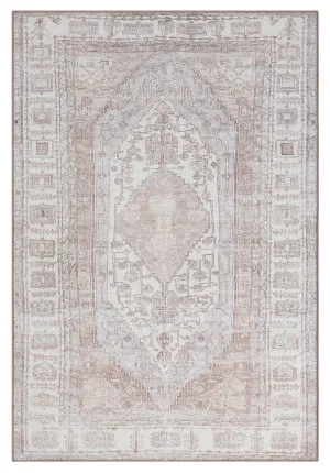 Aneesa Beige and Cream Traditional Distressed Washable Rug by Miss Amara, a Persian Rugs for sale on Style Sourcebook