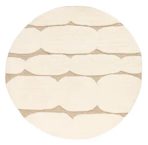 Olympia Ivory Textured Wool Round Rug by Miss Amara, a Contemporary Rugs for sale on Style Sourcebook