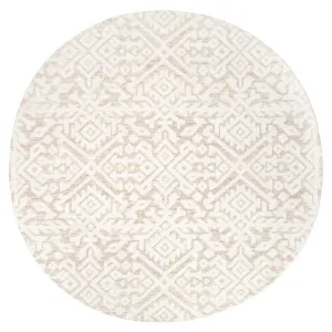 Josephine Ivory and Cream Tribal Transitional Round Rug by Miss Amara, a Persian Rugs for sale on Style Sourcebook