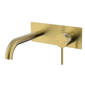 Hali Wall Basin Set Curved 225 Brushed Gold by null, a Bathroom Taps & Mixers for sale on Style Sourcebook