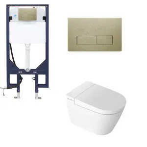 Novus Smart WH Suite P Trap Square Metal Brushed Gold Button by null, a Toilets & Bidets for sale on Style Sourcebook
