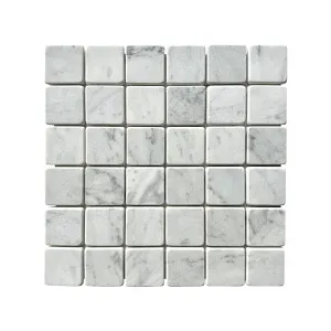 Bedrock Bianco Square Carrara Natural Product Tmbld Mosaic by null, a Mosaic Tiles for sale on Style Sourcebook