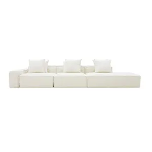 Riley Boucle Ivory Modular Sofa - 1x Arm, 2x Armless, 1x Right Terminal by null, a Sofas for sale on Style Sourcebook