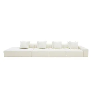 Riley Boucle Ivory Modular Sofa - 1x Arm, 3x Armless, 1x Left Terminal by null, a Sofas for sale on Style Sourcebook