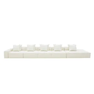 Riley Boucle Ivory Modular Sofa - 1x Arm, 4x Armless, 1x Right Terminal by null, a Sofas for sale on Style Sourcebook