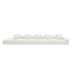 Riley Boucle Ivory Modular Sofa - 1x Arm, 4x Armless, 1x Left Terminal by null, a Sofas for sale on Style Sourcebook