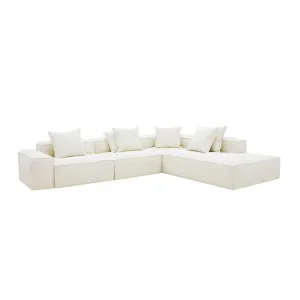 Riley Boucle Ivory Modular Sofa - Arm, 2x Armless, Corner, Right Terminal by null, a Sofas for sale on Style Sourcebook