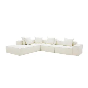 Riley Boucle Ivory Modular Sofa - Arm, 2x Armless, Corner, Left Terminal by null, a Sofas for sale on Style Sourcebook