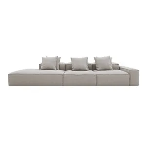 Riley Boucle Pumice Modular Sofa - 1x Arm, 2x Armless, 1x Left Terminal by null, a Sofas for sale on Style Sourcebook