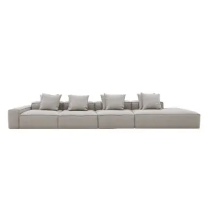 Riley Boucle Pumice Modular Sofa - 1x Arm, 3x Armless, 1x Right Terminal by null, a Sofas for sale on Style Sourcebook
