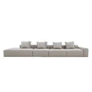 Riley Boucle Pumice Modular Sofa - 1x Arm, 3x Armless, 1x Left Terminal by null, a Sofas for sale on Style Sourcebook
