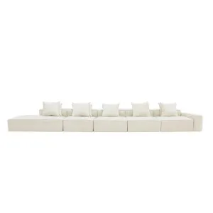 Riley Muse Flax Modular Sofa - 1x Arm, 4x Armless, 1x Left Terminal by null, a Sofas for sale on Style Sourcebook