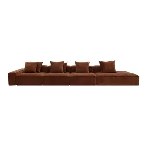 Riley Muse Rust Modular Sofa - 1x Arm, 3x Armless, 1x Right Terminal by null, a Sofas for sale on Style Sourcebook
