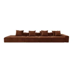 Riley Muse Rust Modular Sofa - 1x Arm, 3x Armless, 1x Left Terminal by null, a Sofas for sale on Style Sourcebook