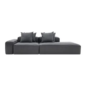 Riley Linen Charcoal Modular Sofa - 1x Arm, 1x Armless, 1x Right Terminal by null, a Sofas for sale on Style Sourcebook