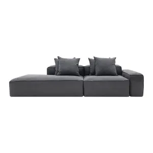 Riley Linen Charcoal Modular Sofa - 1x Arm, 1x Armless, 1x Left Terminal by null, a Sofas for sale on Style Sourcebook