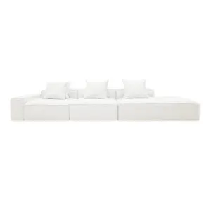 Riley Linen Pure White Modular Sofa - 1x Arm, 2x Armless, 1x Right Terminal by null, a Sofas for sale on Style Sourcebook