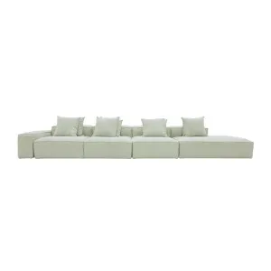 Riley Linen Oatmeal Modular Sofa - 1x Arm, 3x Armless, 1x Right Terminal by null, a Sofas for sale on Style Sourcebook
