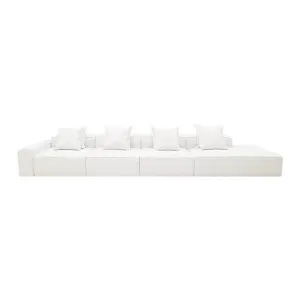 Riley Linen Pure White Modular Sofa - 1x Arm, 3x Armless, 1x Right Terminal by null, a Sofas for sale on Style Sourcebook