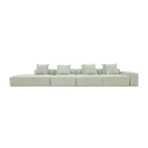 Riley Linen Oatmeal Modular Sofa - 1x Arm, 3x Armless, 1x Left Terminal by null, a Sofas for sale on Style Sourcebook