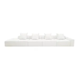 Riley Linen Pure White Modular Sofa - 1x Arm, 3x Armless, 1x Left Terminal by null, a Sofas for sale on Style Sourcebook