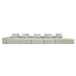 Riley Linen Oatmeal Modular Sofa - 1x Arm, 4x Armless, 1x Right Terminal by null, a Sofas for sale on Style Sourcebook